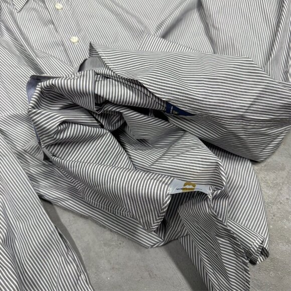 Samuelsohn Thomas Mason Dress Shirt French Cuffs Italy Striped 17 1/2 XL - Picture 9 of 12